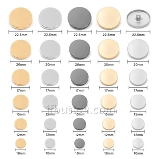 Nút tròn bằng phẳng cho denim